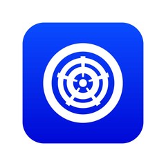 Car wheel icon digital blue for any design isolated on white vector illustration