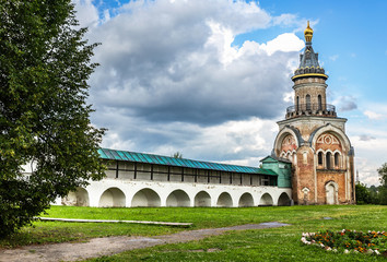 Candle tower in the Borisoglebsky Monastery in Torzhok, Russia