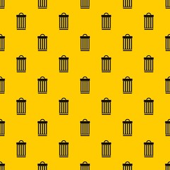 Trash can pattern seamless vector repeat geometric yellow for any design