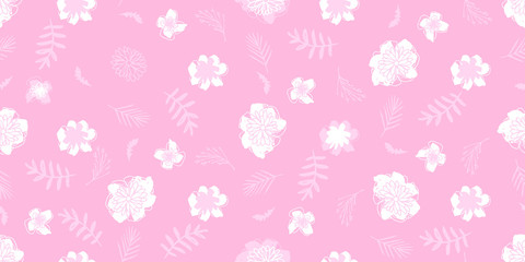 Fototapeta na wymiar Cute Flowers Texture , Seamless Pattern 