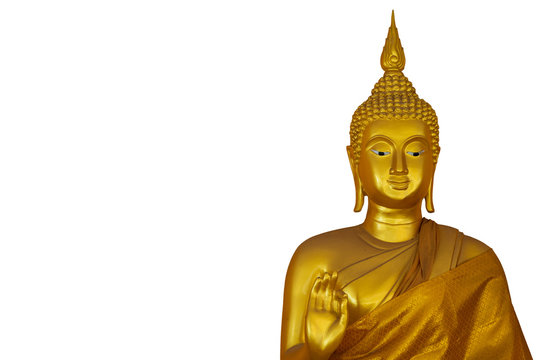 Buddha image used as amulets of Buddhism religion with clipping path.
