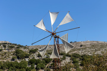 Old windmills (Lassithi area, island Crete, Greece)