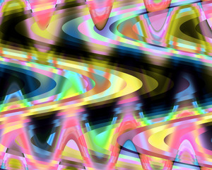 Colorful sparkling geometries, abstract forms and lines, background