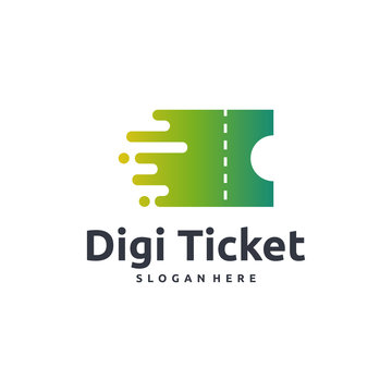 Digital Ticket logo designs concept vector, Pixel Ticket logo template