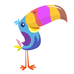 Funny toucan bird cartoon. Vector illustration.  © drawkman