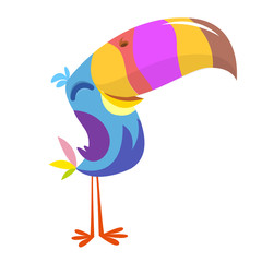 Funny toucan bird cartoon. Vector illustration.  © drawkman