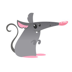 Cute cartoon mouse dancing. Vector illustration isolated