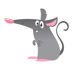 Cartoon funny mouse. Vector illustration