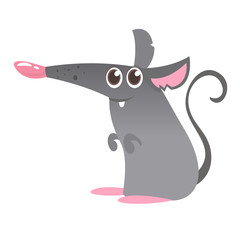 Funny cartoon mouse. Vector illustration isolated