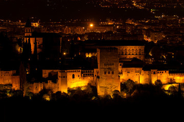 Fototapeta na wymiar 4k View of the famous Alhambra palace in Granada, Spain