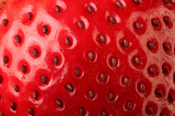 Close-up texture of strawberry, macro image