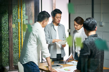 young asian business team people meeting in office