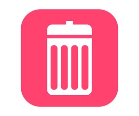 Trash bin, garbage icon. Vector illustration in flat style.