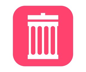 Trash bin, garbage icon. Vector illustration in flat style.