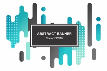 Modern style abstraction with composition made of various rounded shapes in color. Vector banner