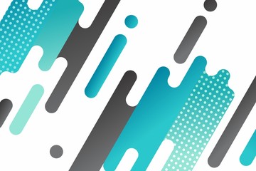 Modern style abstraction with composition made of various rounded shapes in color.