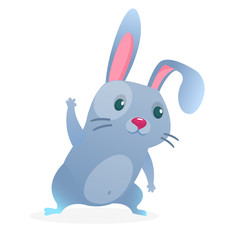 Cute cartoon rabbit. Farm animals. Vector illustration of a smiling bunny