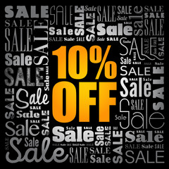 Obraz premium 10% OFF Sale word cloud collage, business concept background