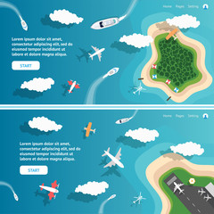 Summer Paradise Island in the ocean for Website Banners or Presentation Backgrounds