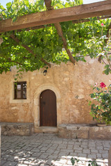 Fototapeta na wymiar Inner garden monastery of Arkadi, Crete Greece