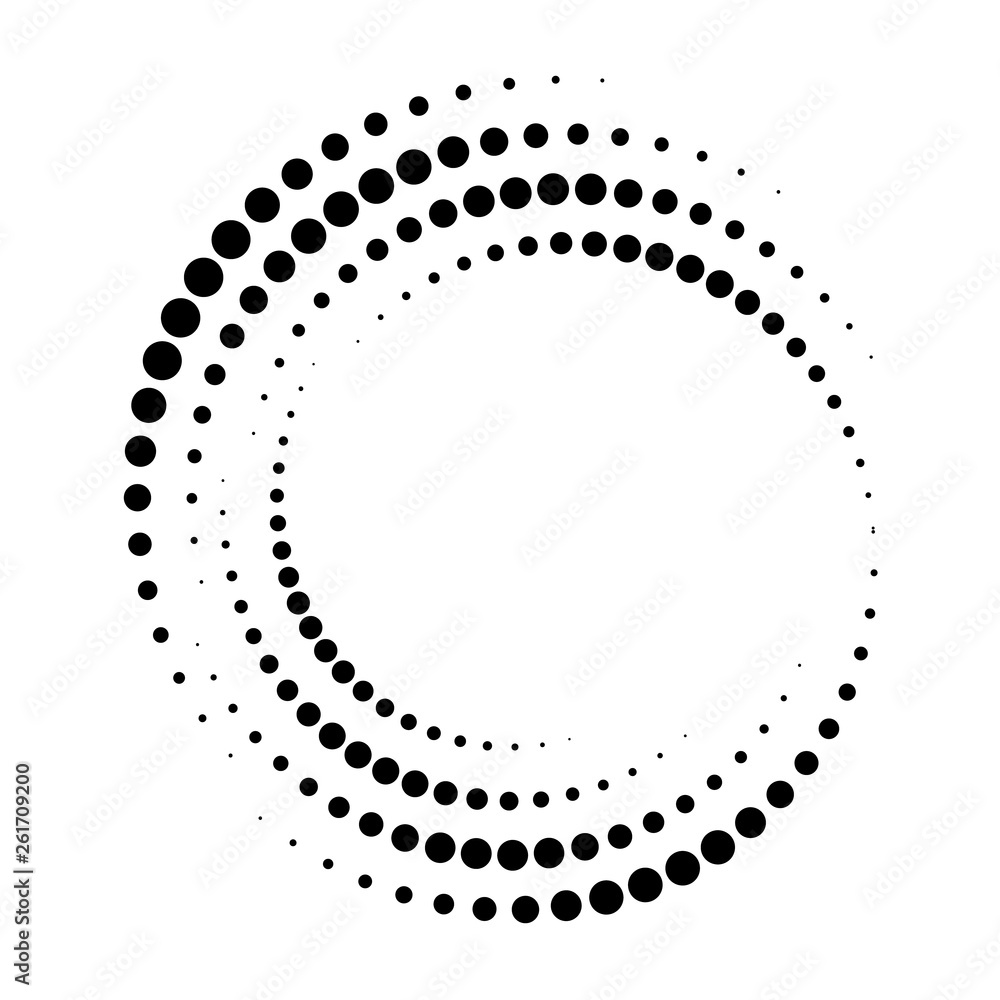 Poster abstract vector background with halftone dots circle. creative geometric pattern