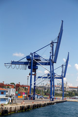 Fototapeta premium Blue Port Cranes