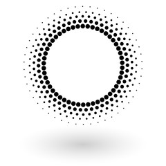 Abstract vector background with halftone dots circle. Creative geometric pattern