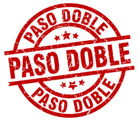 paso doble round red grunge stamp