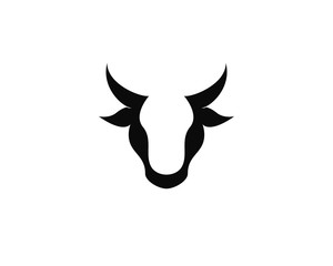 Bull head logo vector icon illustration design 
