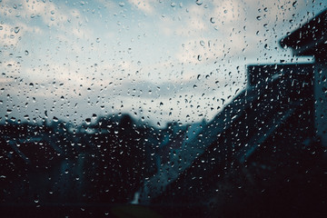 Regen Fenster Berlin Unscharf