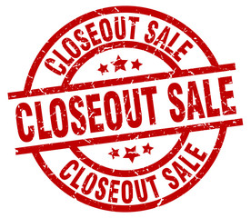 closeout sale round red grunge stamp