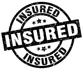 insured round grunge black stamp