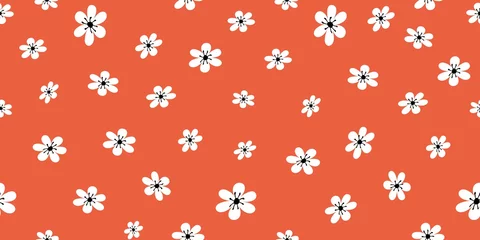  Naadloos patroon van bloemen, gekleurde tegelachtergrond © creadorimatges