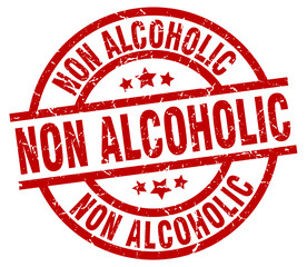 non alcoholic round red grunge stamp