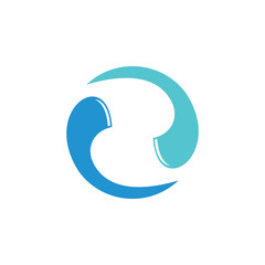 circle rotate curves arrow logo vector