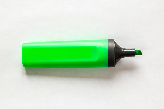 green highlighter isolated on white background