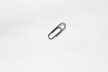 close up paper clip isolated on white background