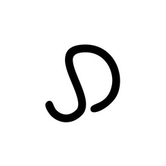simple letter jd curves line logo vector