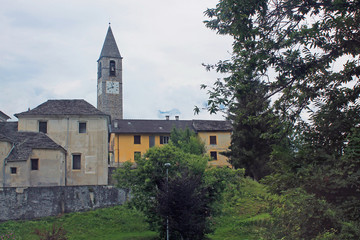 Fototapeta premium Italian village in the foothills of the Alps
