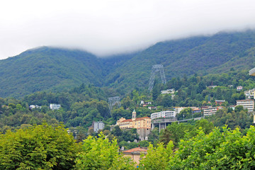 Fototapeta na wymiar Locarno Switzerland on a cloudy summer day