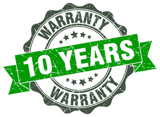 10 years warranty stamp. sign. seal