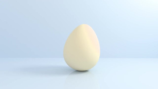 Happy easter 3d render egg rotating on pastel background. 4K seamless loop animation.