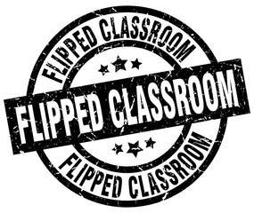 flipped classroom round grunge black stamp