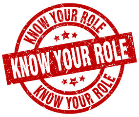 know your role round red grunge stamp