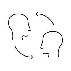 User switch vector Human head with icon 