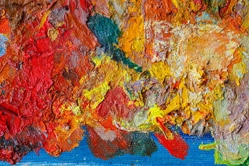 palette of oil paints