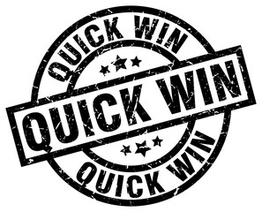 quick win round grunge black stamp