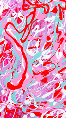 Screen saver. Abstract colorful background. Pattern of dyes of different colors. Fluid art with red, green and white. Colorful texture