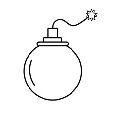 Bomb outline icon. linear style sign for mobile concept and web design. Malware simple line vector icon