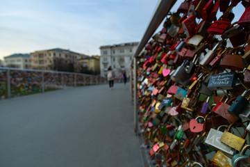 Love padlocks bridge in Salzburg